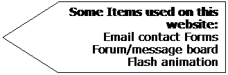 Pentagon: &nbsp;Some Items used on this
&nbsp;website:
&nbsp; Email contact Forms
&nbsp; Forum/message board
&nbsp; Flash animation
